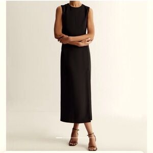 Eddie Bauer sleeveless Maxi sheath dress black size 4 Career